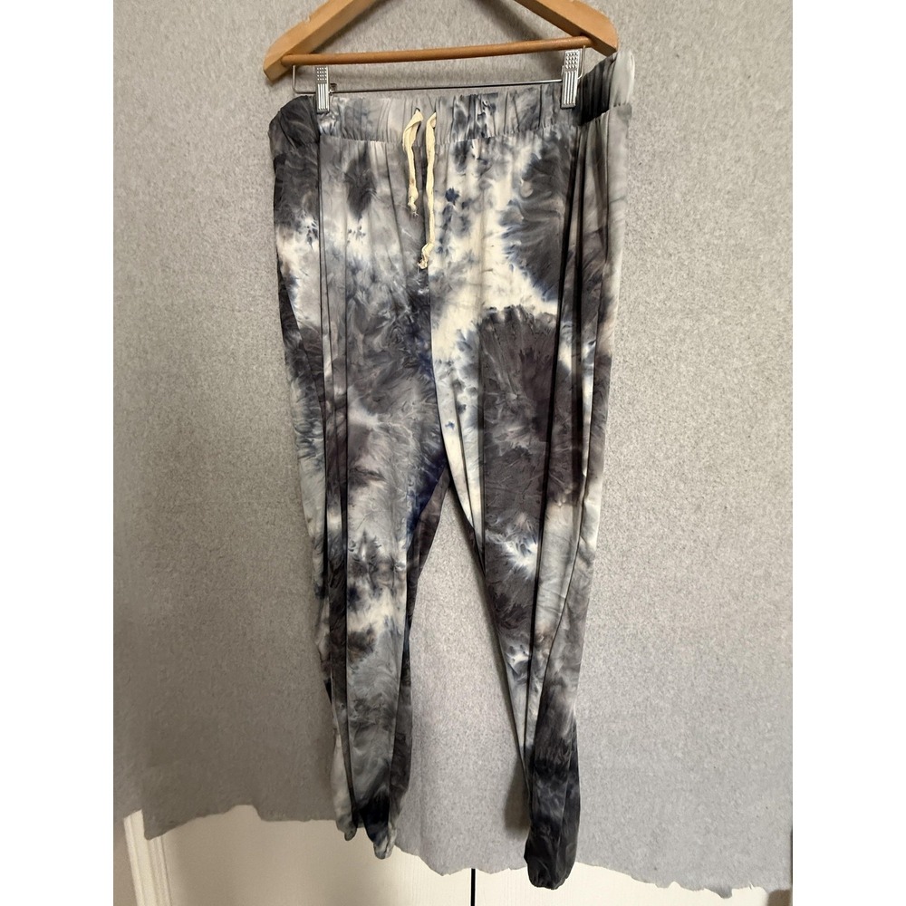 Entro Pants Womens 2X Gray Geometric Print Jogger Cuffed Elastic Waist USA